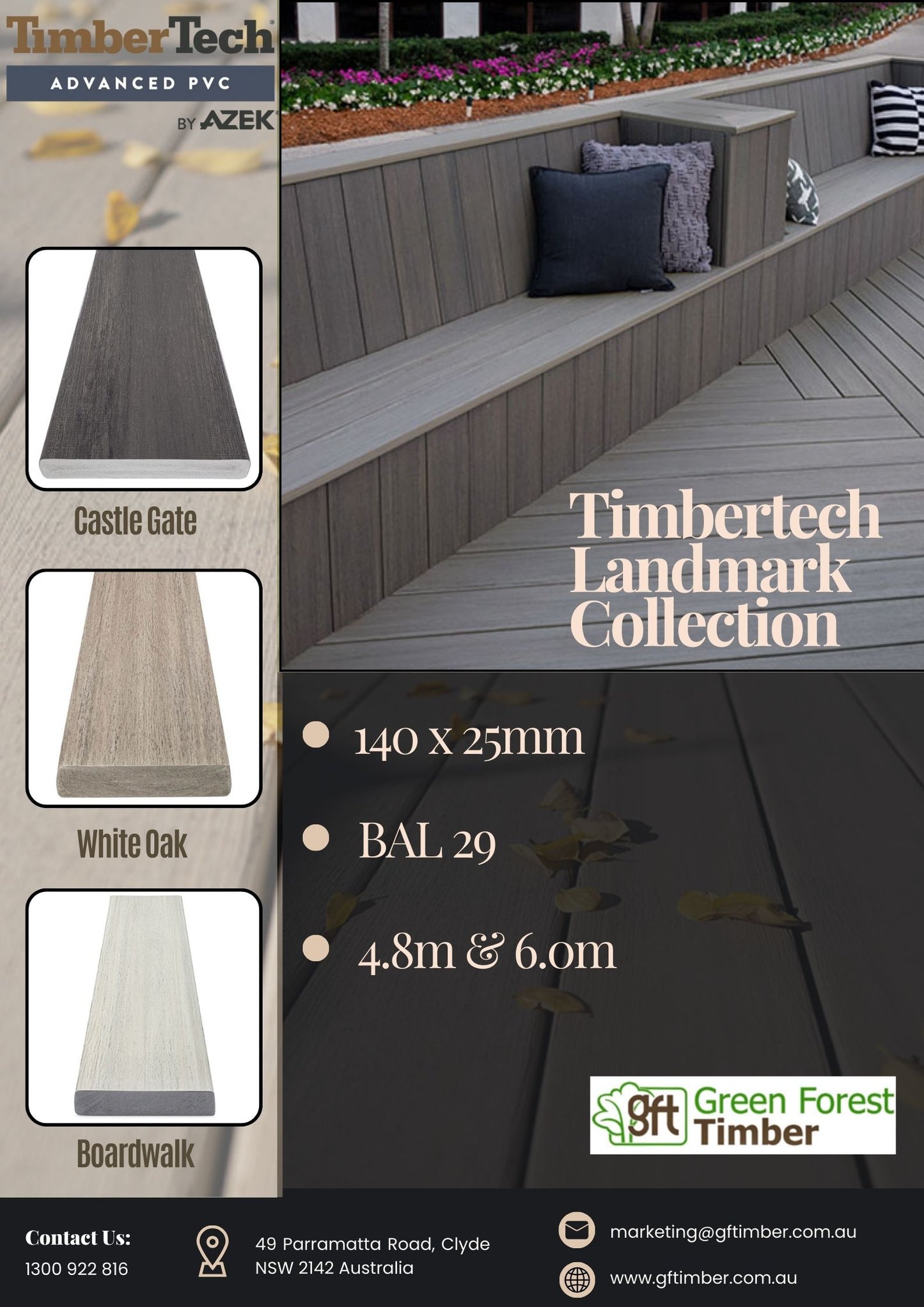 TIMBERTECH LANDMARK COLLECTION 140 x 25mm made in USA