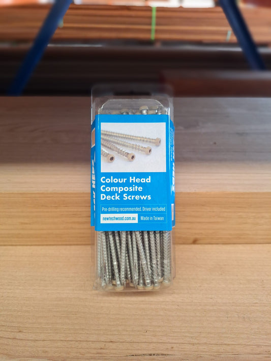 Deck Hedz Coloured Head Composite Decking Screws 10g x 65mm (Beech)