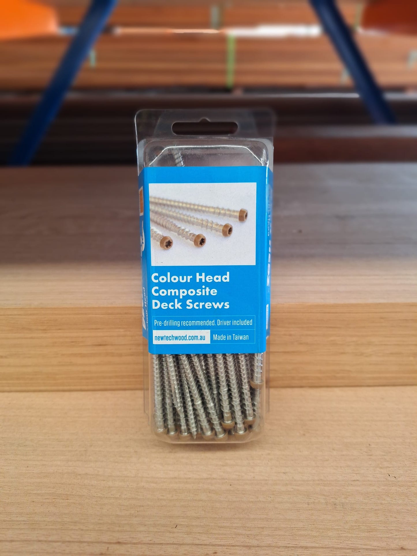 Deck Hedz Coloured Head Composite Decking Screws 10g x 65mm (Blackbutt)