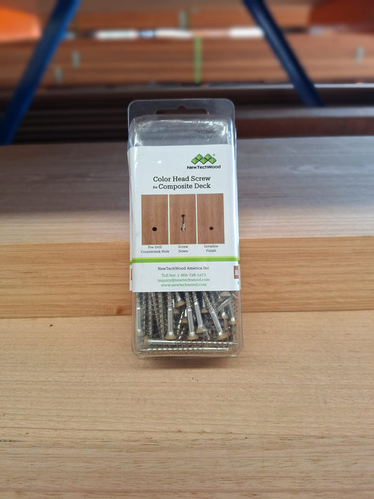 NewTechWood Coloured Head Fascia Screws 8g x 50mm (Blackbutt)