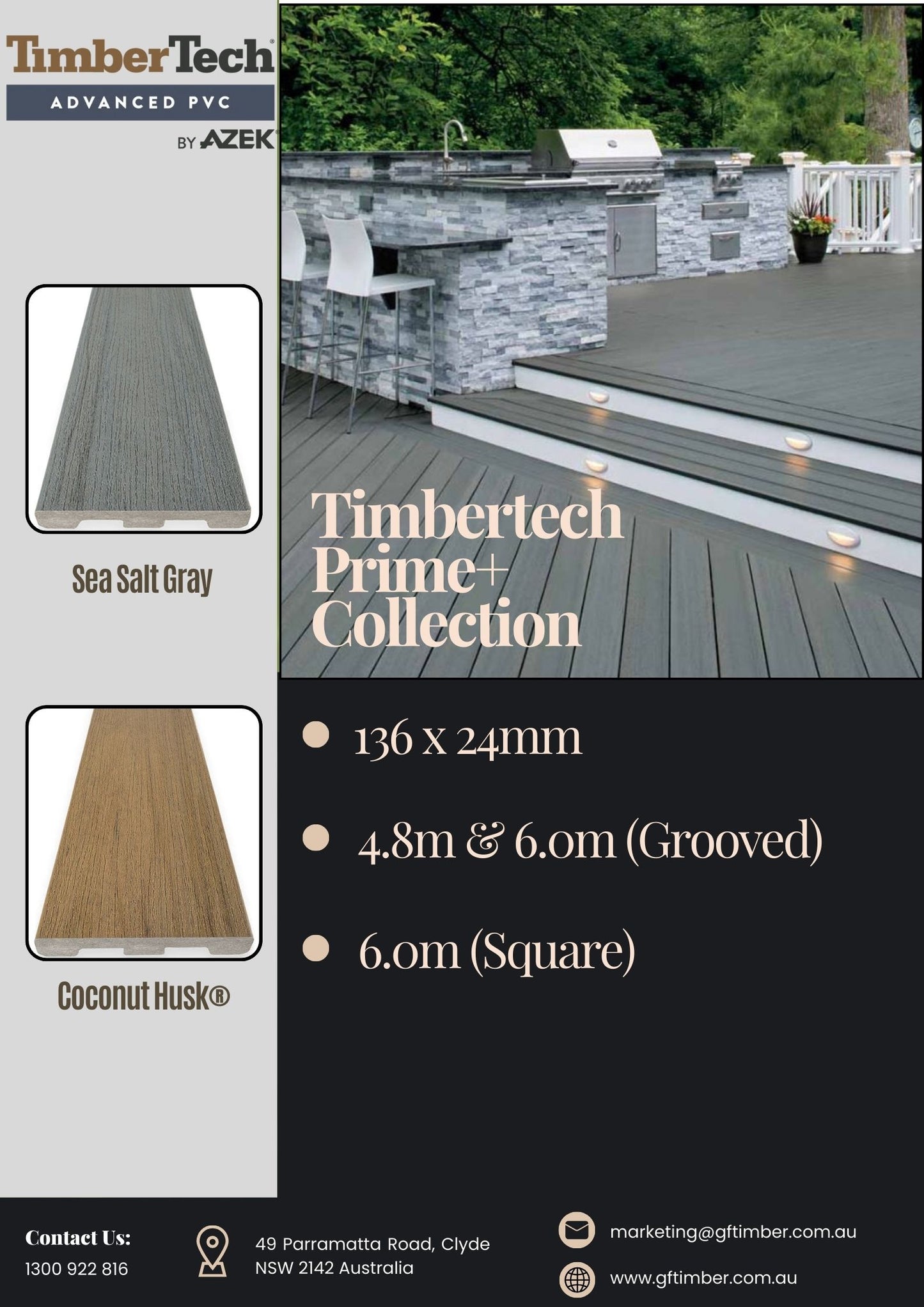 TIMBERTECH PRIME+ COLLECTION 136 x 24mm made in USA