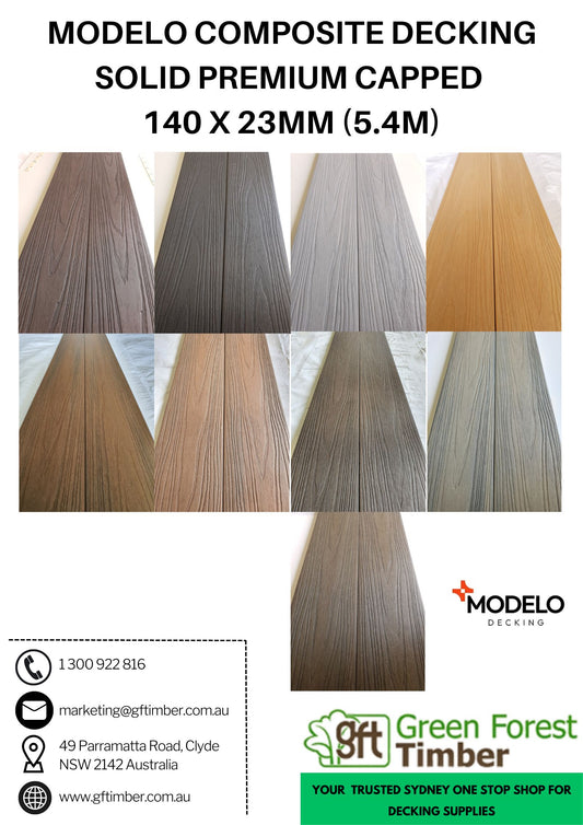 Modelo Premium SOLID Composite Decking 140x23 (5.4m)