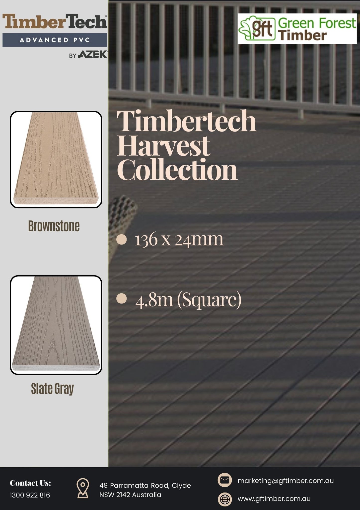 TIMBERTECH HARVEST COLLECTION 140 x 25mm made in USA