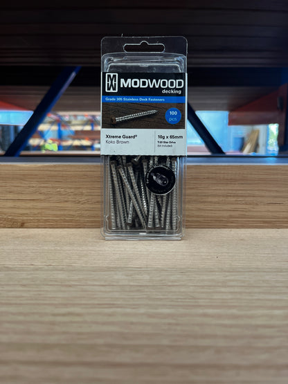 Modwood Decking Screws 10g x 65mm (Koko Brown)